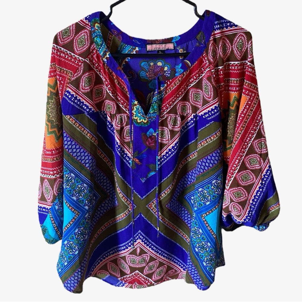 Anthropologie’s Olive Hill vibrant top